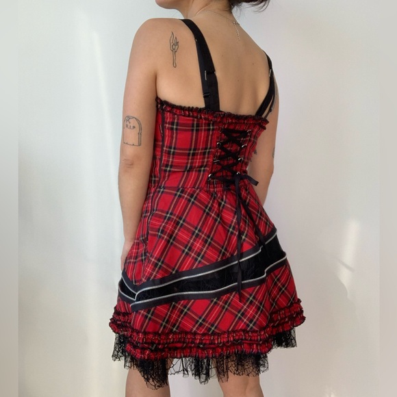 Hell Bunny red and black tartan dress - Picture 5 of 5